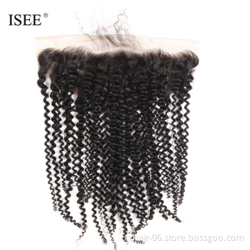 Wholesale Ear To Ear Transparent Swiss Lace Raw Kinky Curly Frontal